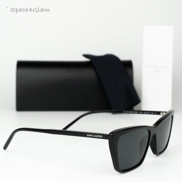 Saint Laurent Women Sunglasses Black Cat Eye SL737 MICA THIN 001 BRAND NEW - Picture 5 of 14